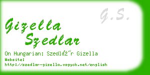 gizella szedlar business card